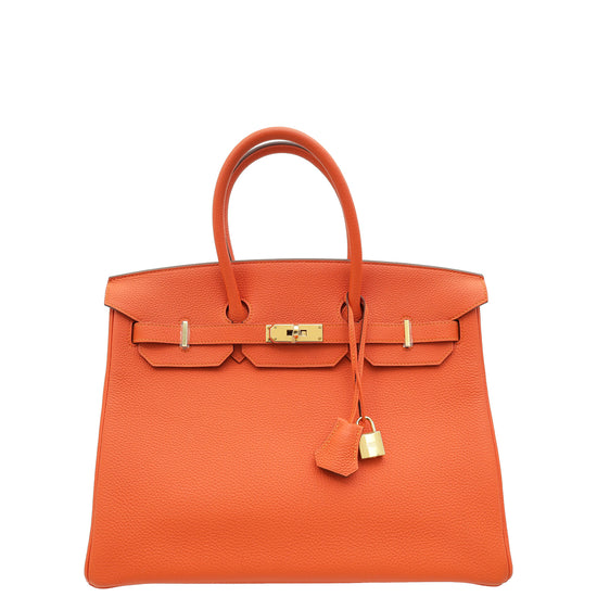 Hermes Orange Birkin 35 Bag