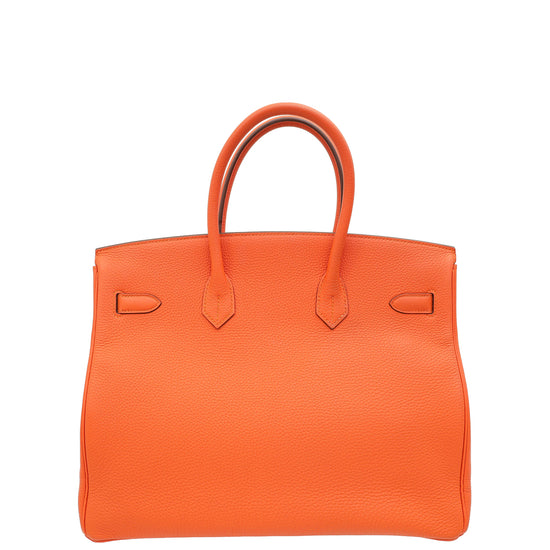 Hermes Orange Birkin 35 Bag