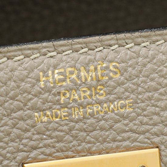 57653 auth HERMES Naturelle Ardennes leather KELLY II 35 RETOURNER Bag
