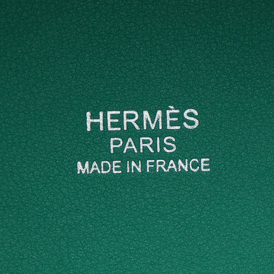 Hermes Vert Vertigo Ostrich Picotin Lock 18 Bag