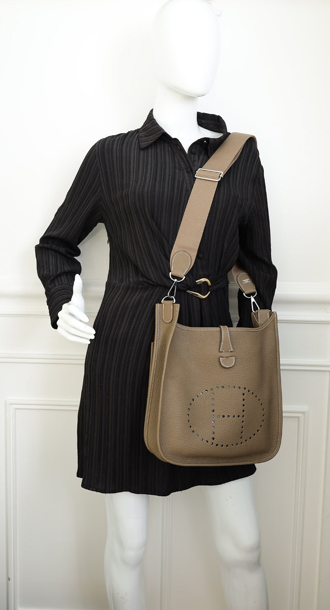 Hermes Etoupe Evelyne III 29 PM Bag