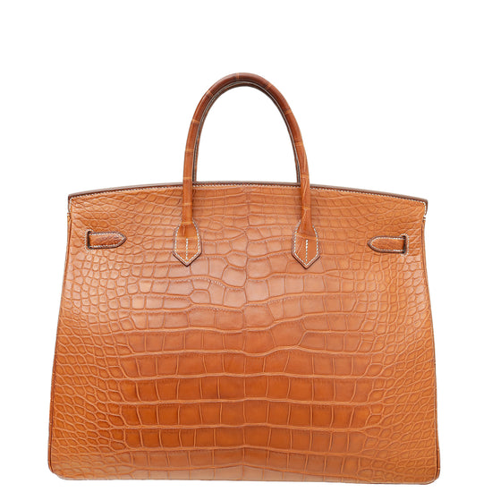 Hermes Fauve Matte Alligator Birkin 40 Bag