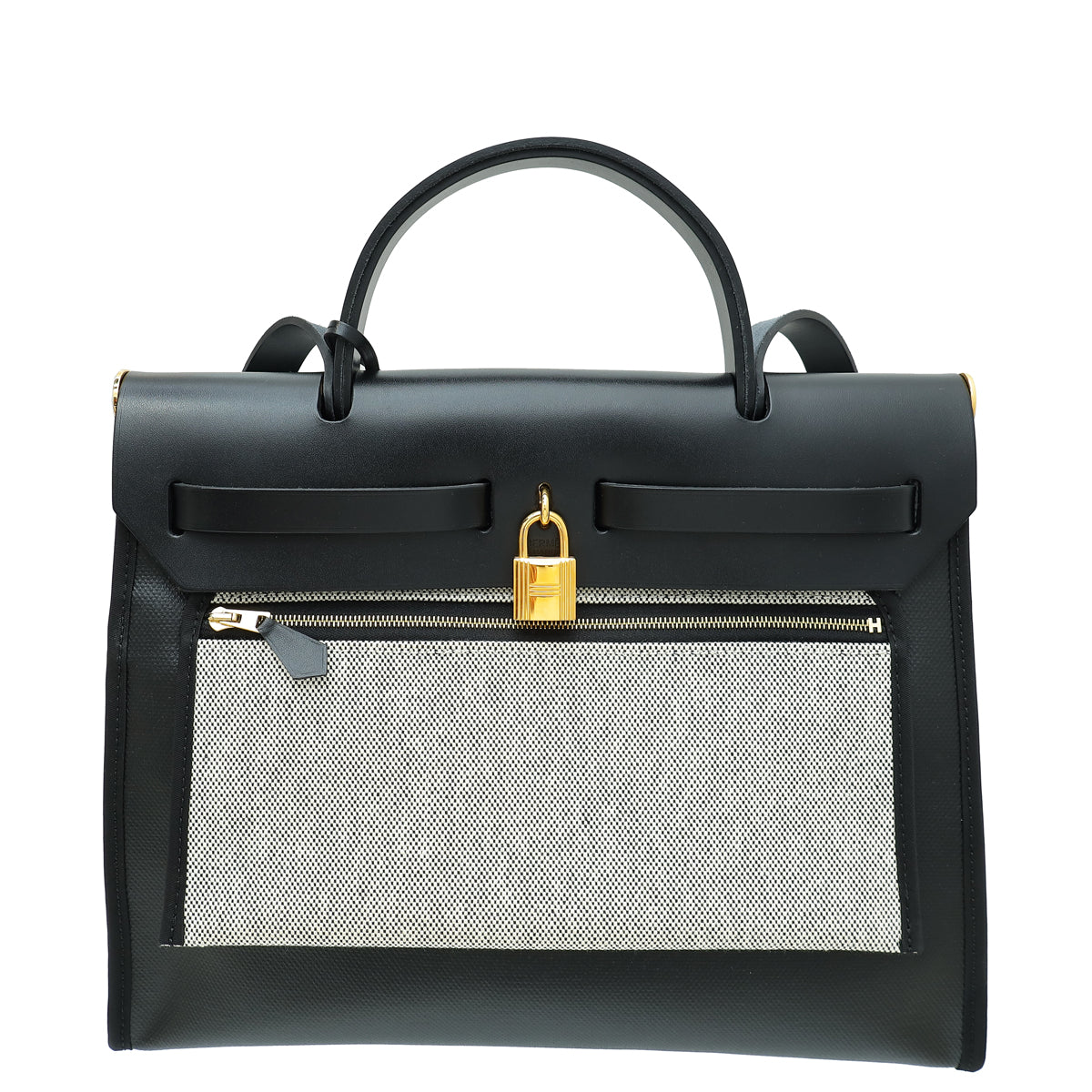 Hermes Herbag PM Toile H Berline Vache Hunter 31 Bag-Hermes-THE CLOSET