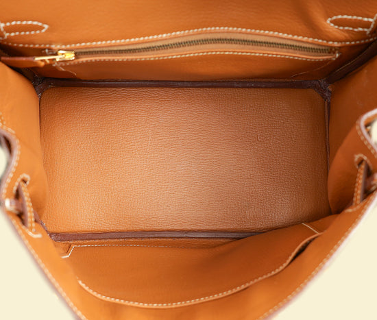 Hermes Gold Retourne Birkin 25 Bag