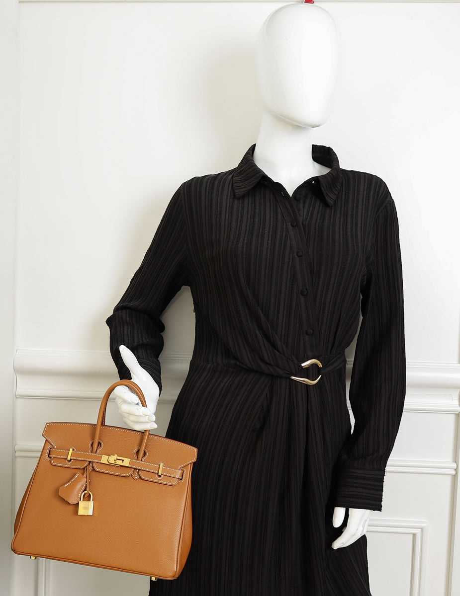 Hermes Gold Retourne Birkin 25 Bag