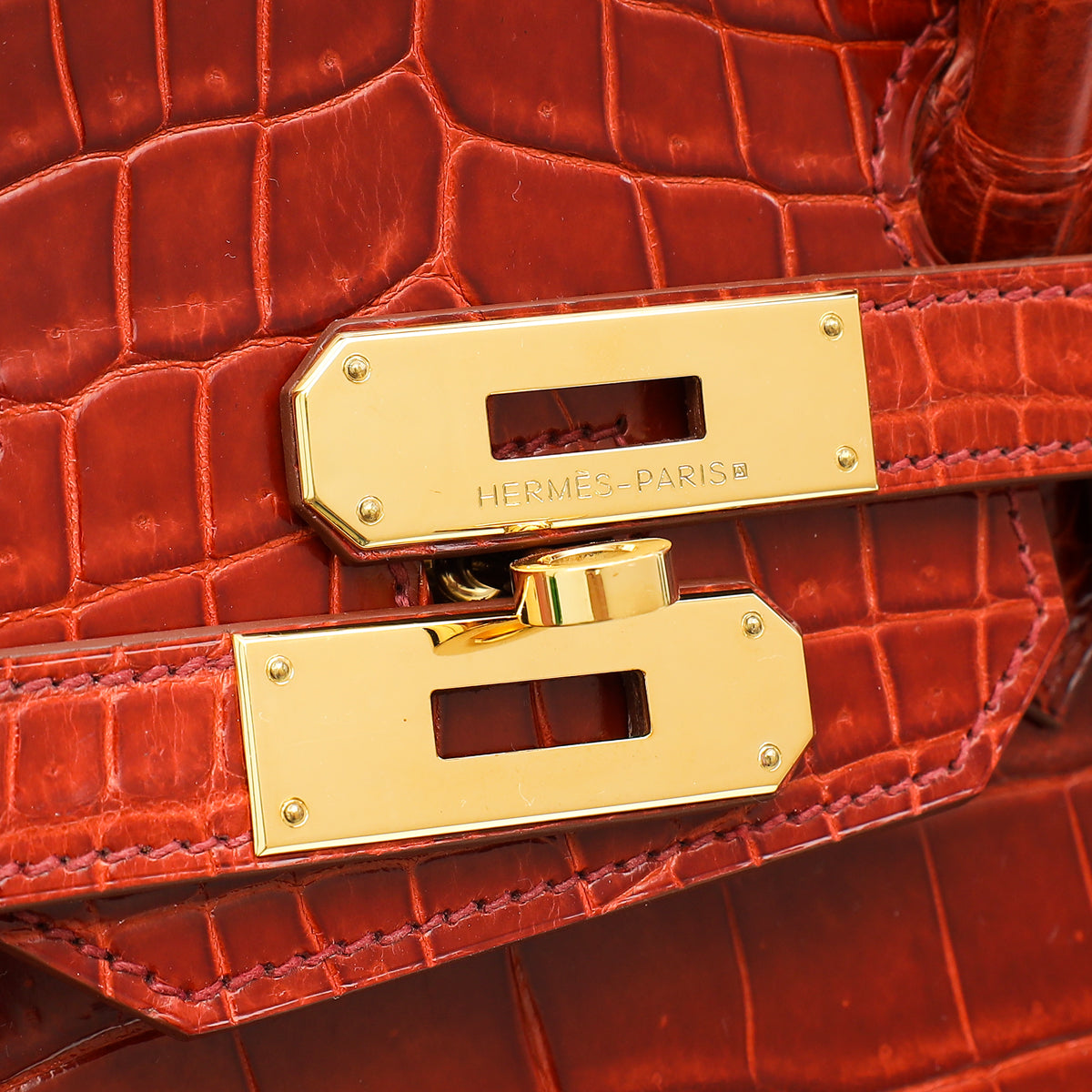 Hermes Miel Shiny Porosus Crocodile Birkin 35 Bag