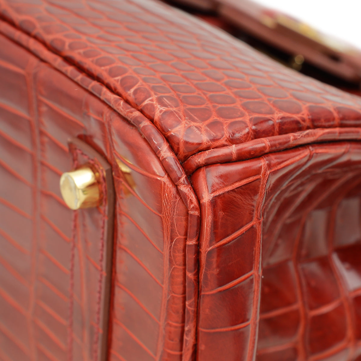 Hermes Miel Shiny Porosus Crocodile Birkin 35 Bag