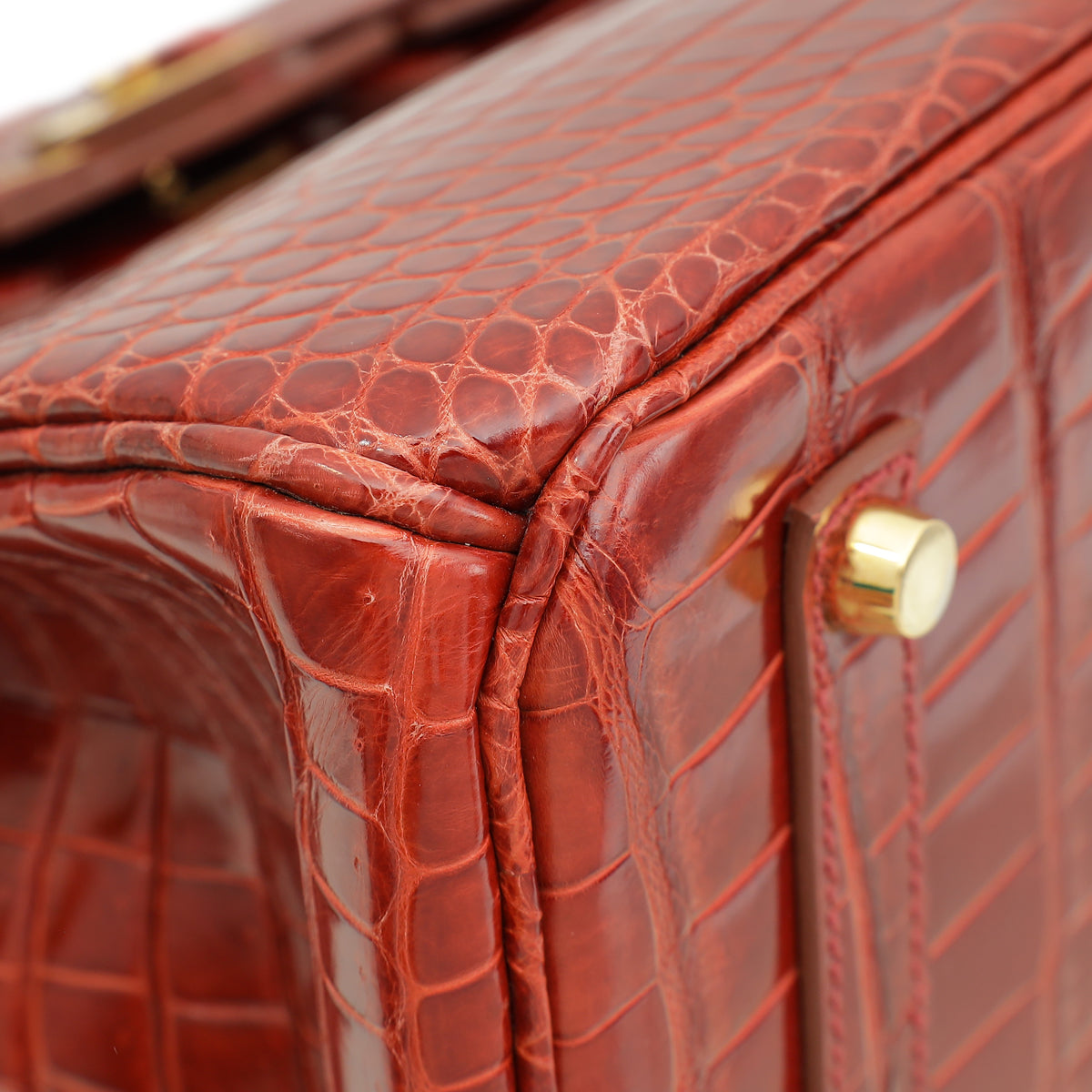 Hermes Miel Shiny Porosus Crocodile Birkin 35 Bag