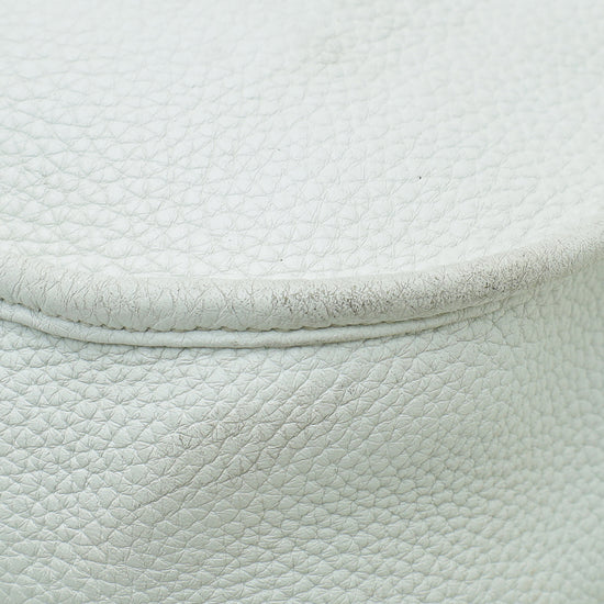 Hermes Blanc Evelyne III Clemence Leather PM Bag
