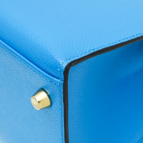 Hermes Bleu Zanzibar Sellier Kelly 28 Bag