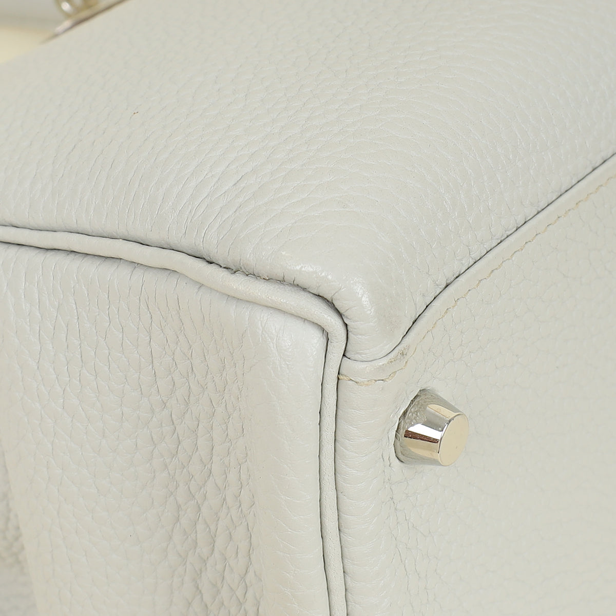 Hermes Gris Perle Retourne Kelly 32 Bag w/ Toile Sangle Strap | — image 6 of 14