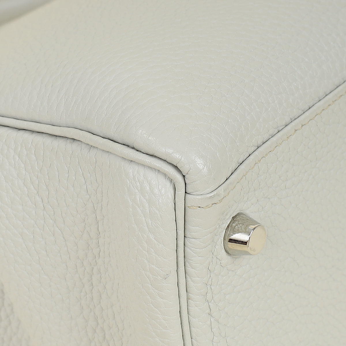 Hermes Gris Perle Retourne Kelly 32 Bag w/ Toile Sangle Strap
