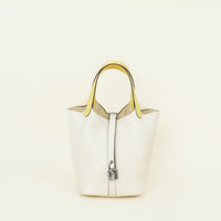 Hermes Bicolor Picotin Lock 18 Ostrich Touch Bag