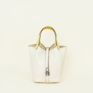 Hermes Bicolor Picotin Lock 18 Ostrich Touch Bag