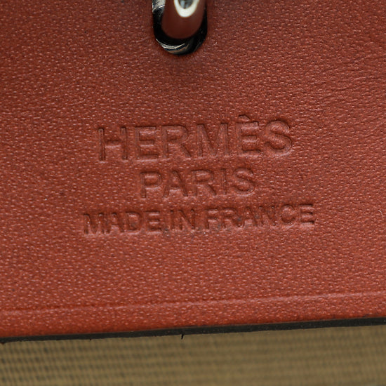 Hermes Bicolor Herbag Vache Hunter Toile 31 PM Bag