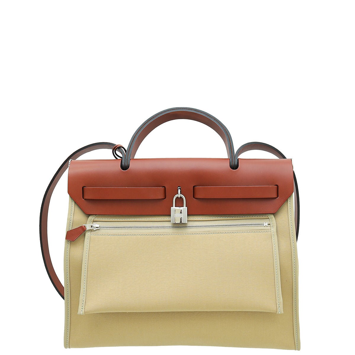 Hermes Bicolor Herbag Vache Hunter Toile 31 PM Bag-Hermes-THE CLOSET