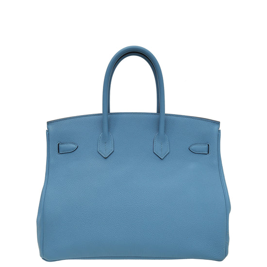 Hermes Bleu Azur Birkin 35 Bag