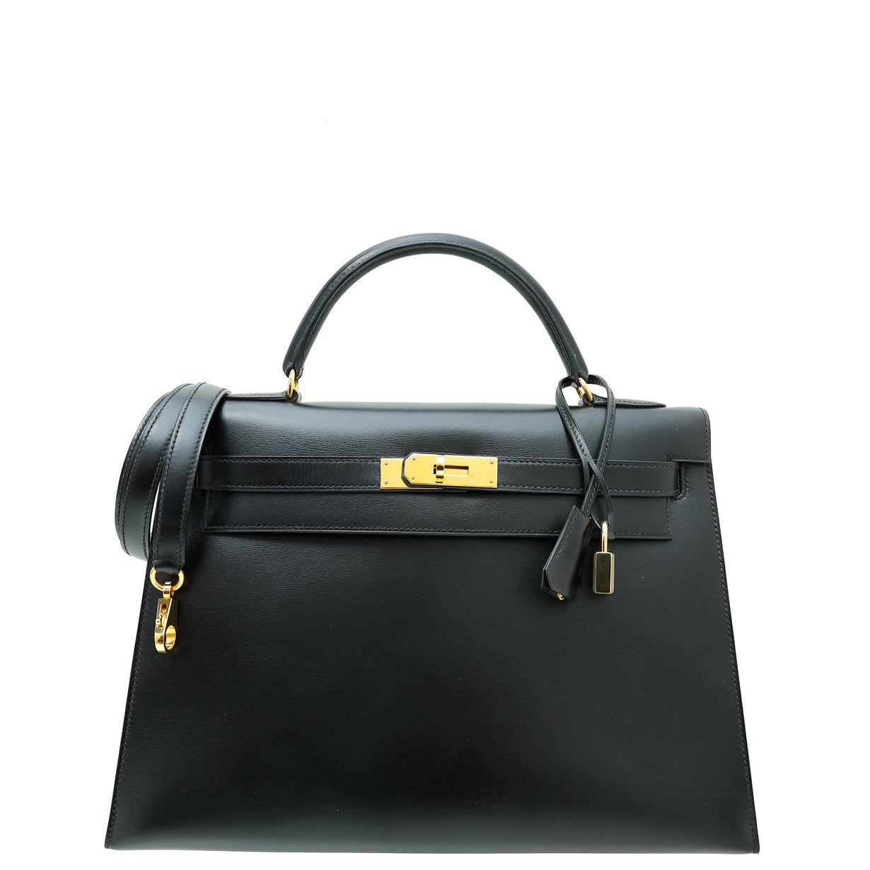 Hermes Noir Sellier Kelly 32 Bag-Hermes-THE CLOSET