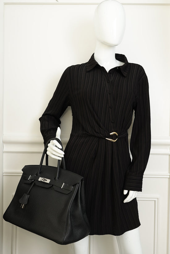 Hermes Noir Retourne Birkin 35 Bag