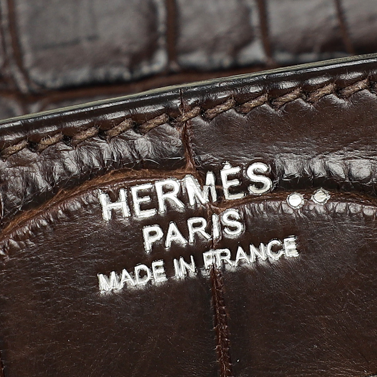 Hermes Chocolate Matte Niloticus Crocodile Birkin 30 Bag w/ Twilly