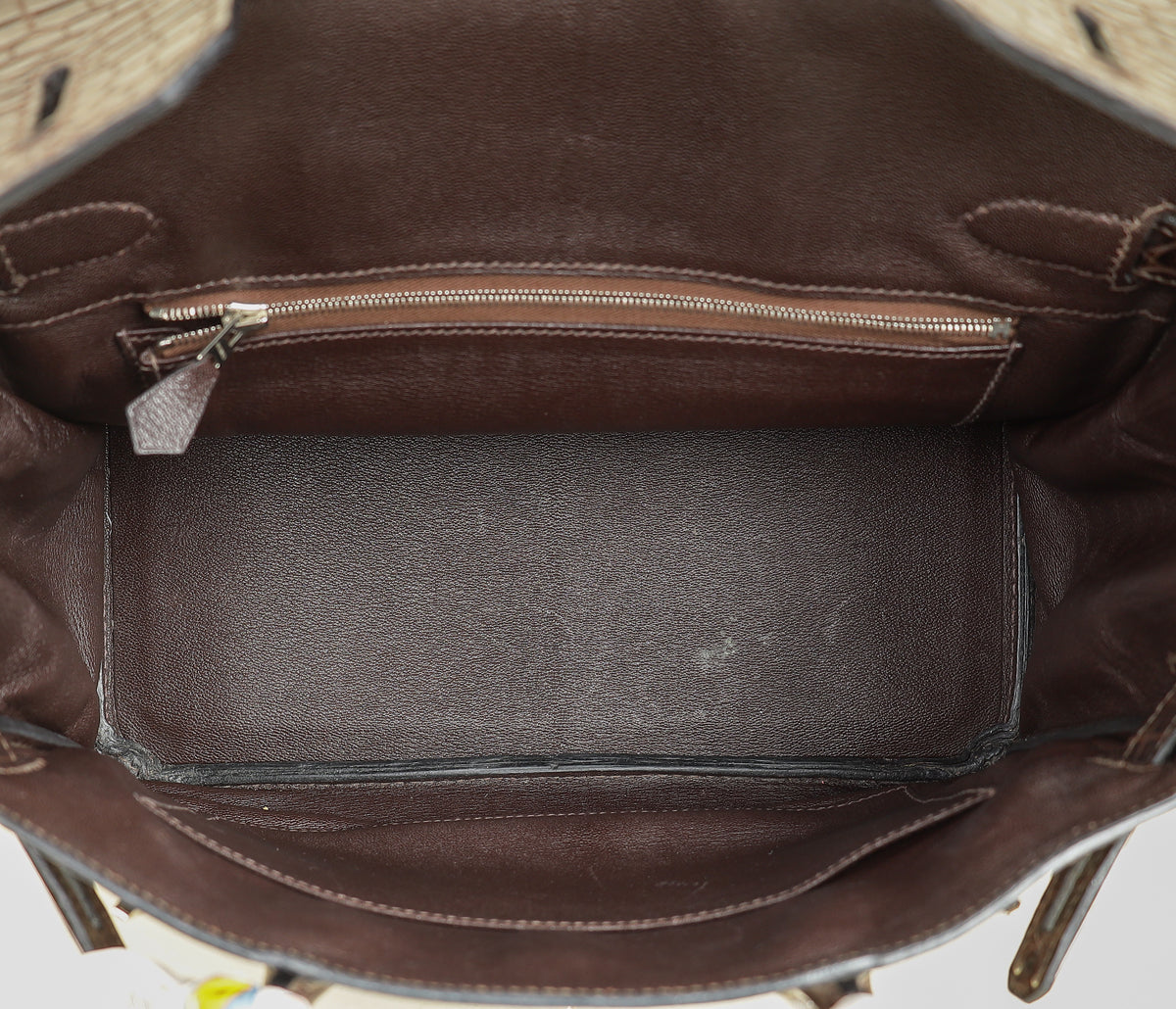 Hermes Chocolate Matte Niloticus Crocodile Birkin 30 Bag w/ Twilly