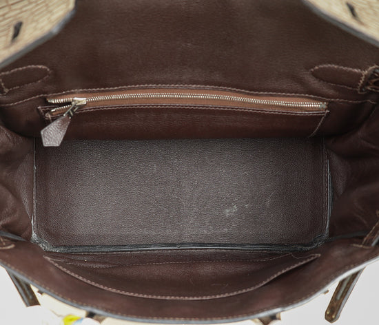 Hermes Chocolate Matte Niloticus Crocodile Birkin 30 Bag w/ Twilly