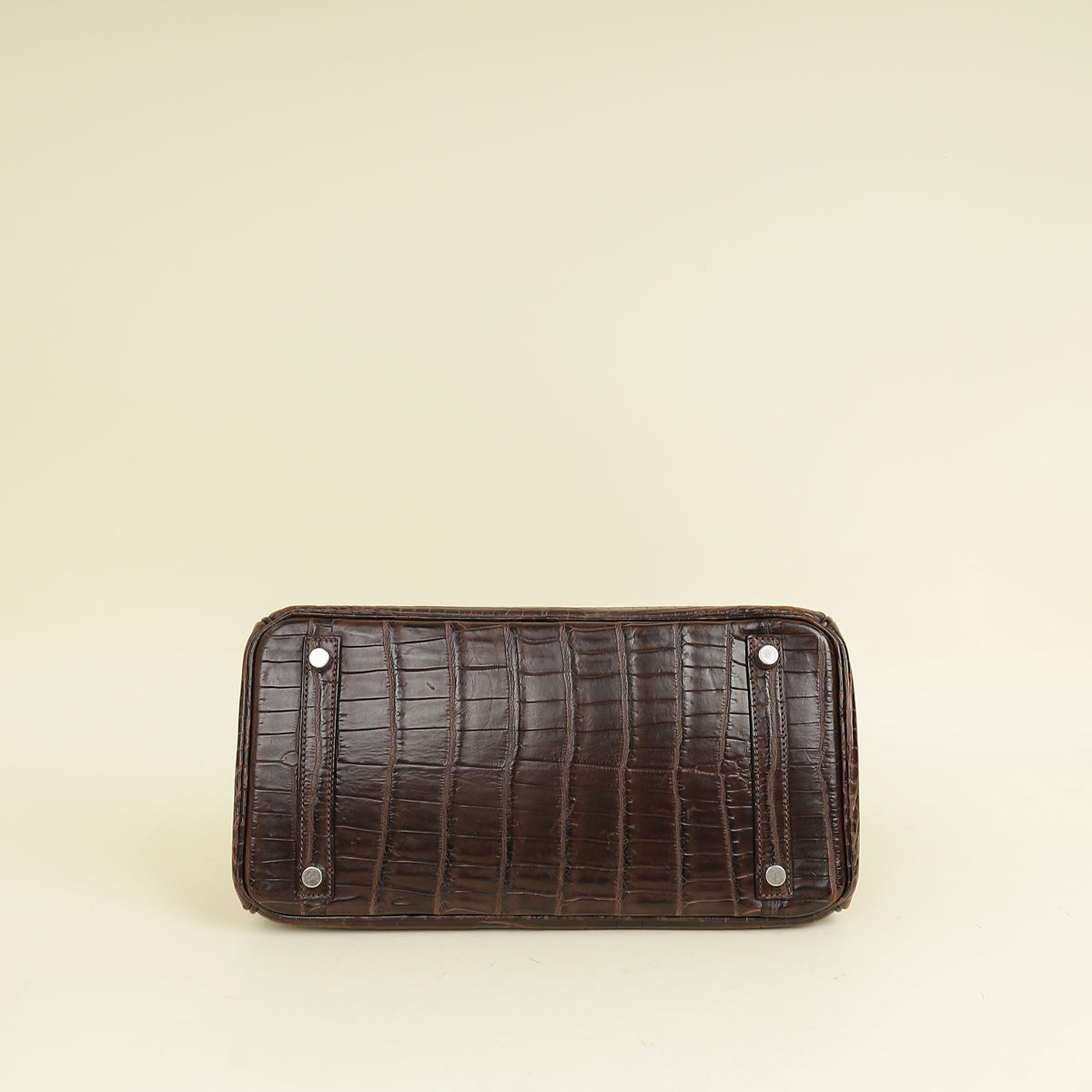 Hermes Chocolate Matte Niloticus Crocodile Birkin 30 Bag w/ Twilly