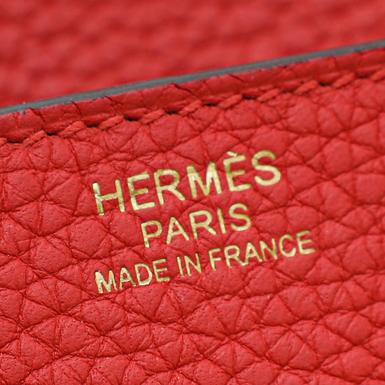 Hermes Rouge Tomate Retourne Birkin 30 Bag