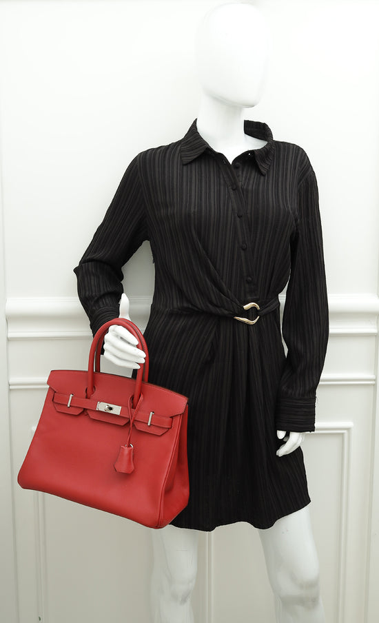 Load image into Gallery viewer, Hermes Rouge Casaque Retourne Birkin 30 Bag
