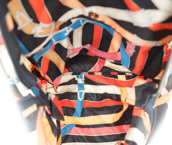 Hermes Multicolor Silk Barenia Cavalcadour Airsilk Backpack Bag