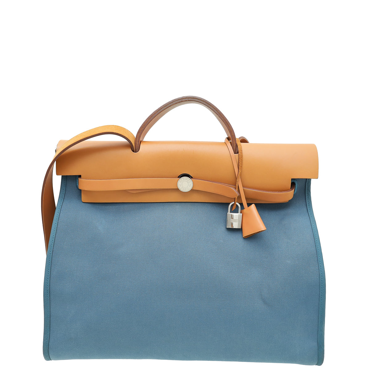 Hermes Bicolor Vache Hunter Toile Sellier Herbag GM Bag-Hermes-THE CLOSET