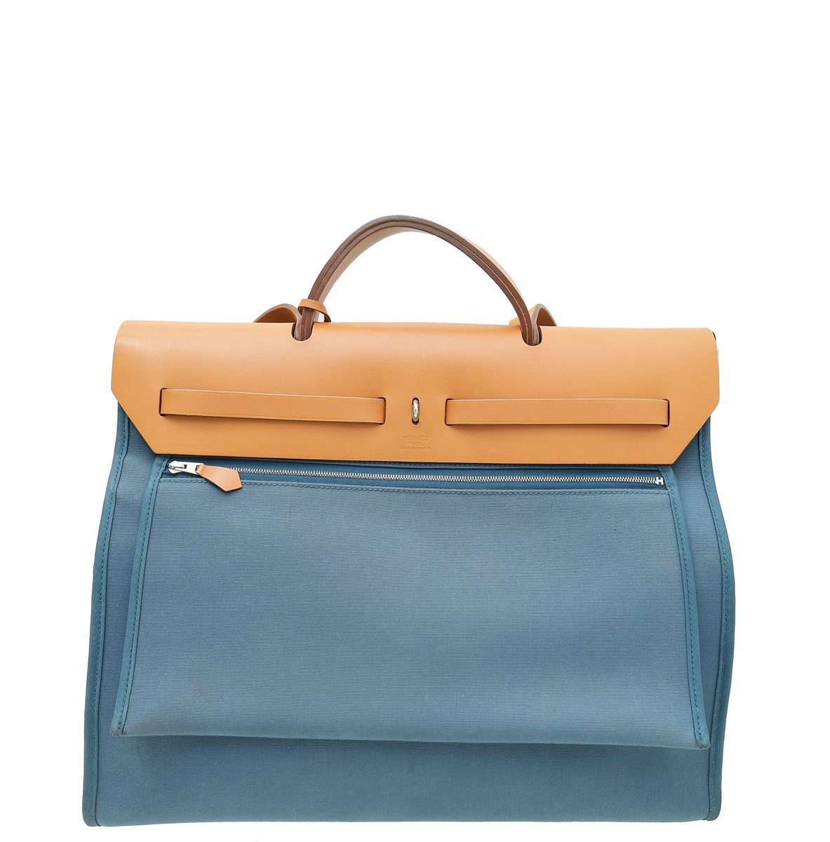 Hermes Bicolor Vache Hunter Toile Sellier Herbag GM Bag-Hermes-THE CLOSET