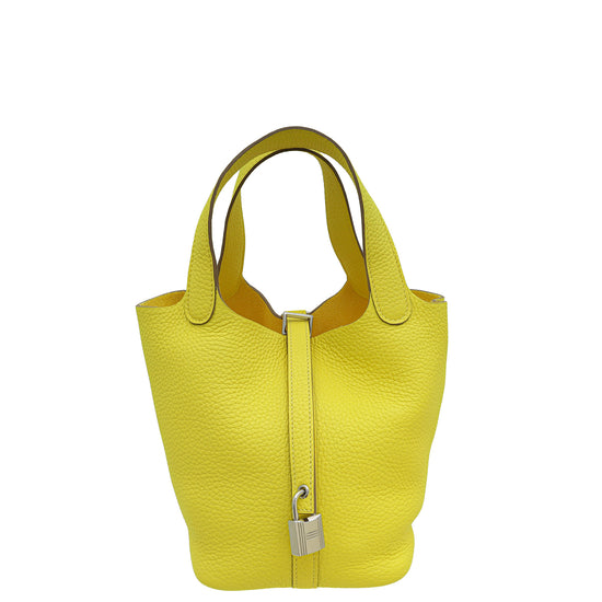 Hermes Lime Picotin Lock 18 Bag