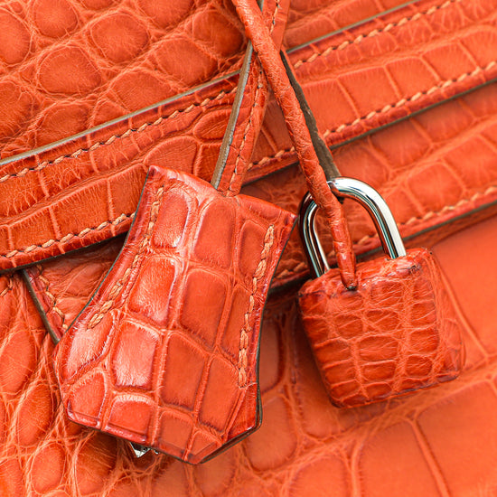 Hermes Sanguine Matte Alligator Kelly 35 Bag