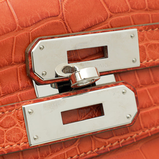 Hermes Sanguine Matte Alligator Kelly 35 Bag