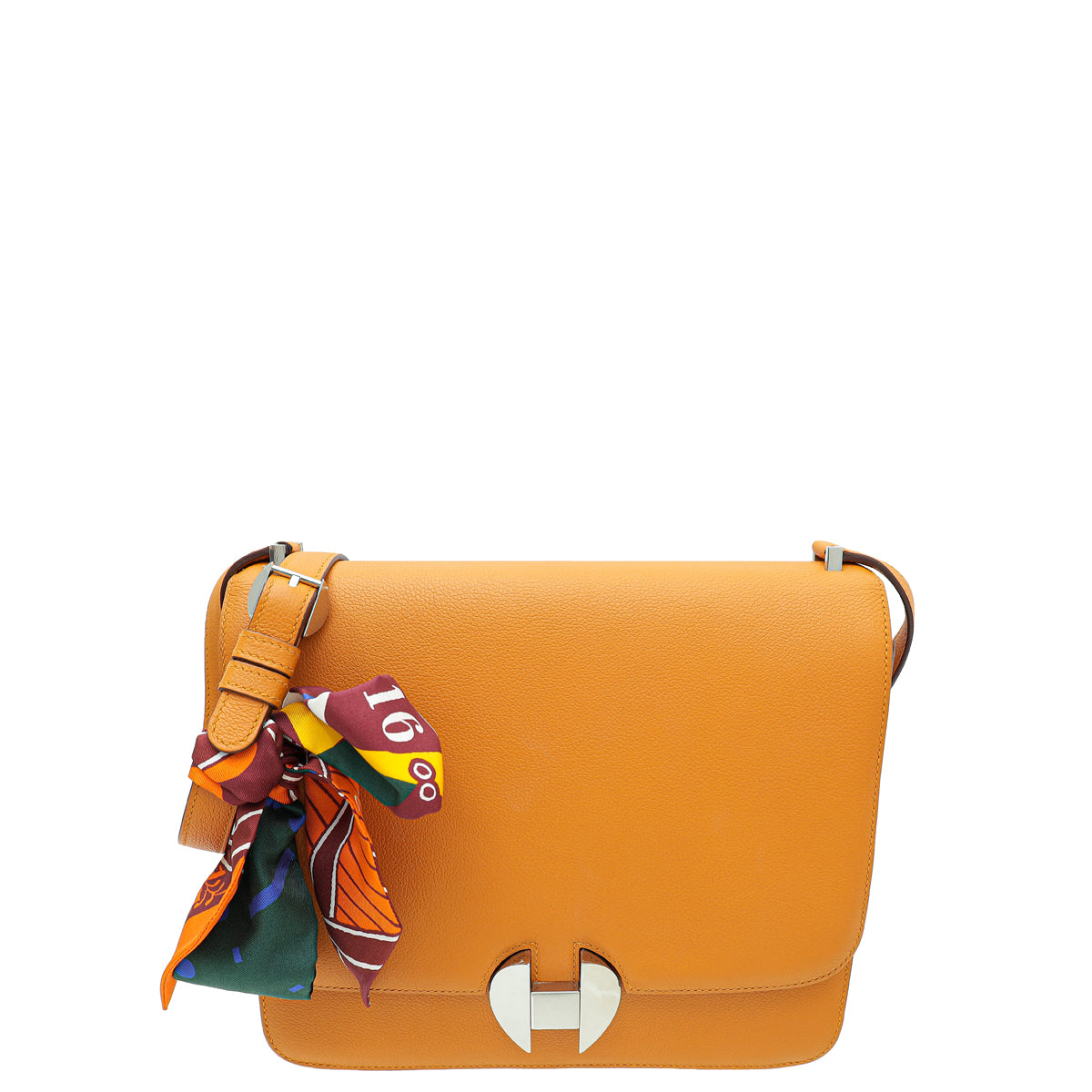 Hermes Apricot 2002 26 Evercolor Bag W/ Twilly-Hermes-THE CLOSET