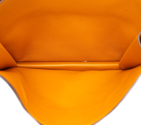 Hermes Apricot 2002 26 Evercolor Bag W/ Twilly