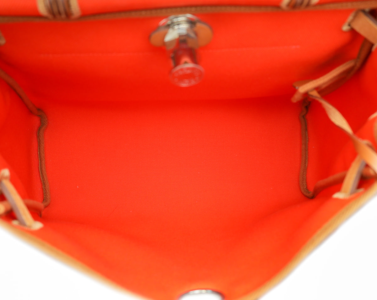 Hermes Bicolor Herbag 31 PM Militaire Toile Vache Hunter Bag