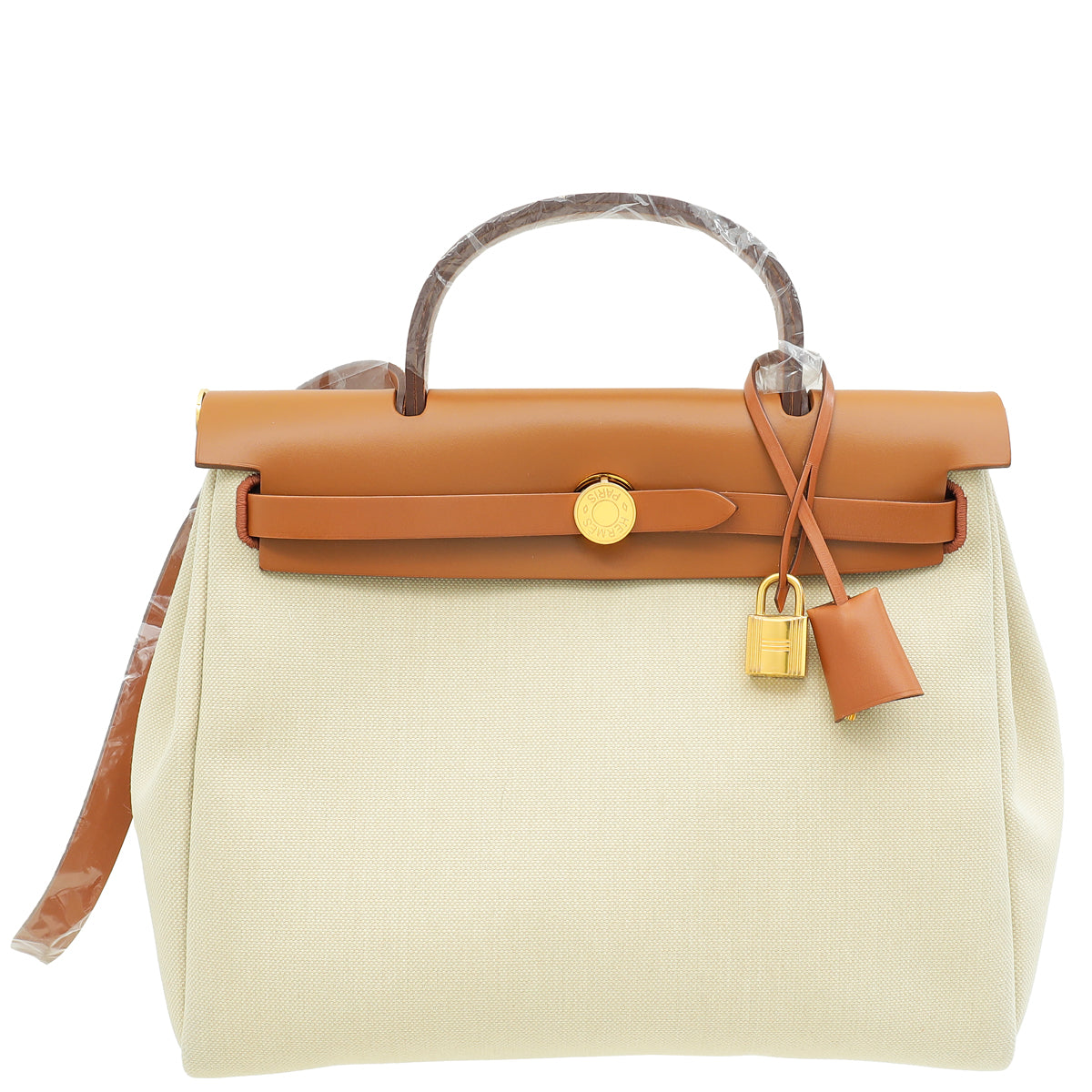 Hermes Bicolor Herbag 31 PM Retourne Toile Militaire Vache Hunter Bag-Hermes-THE CLOSET