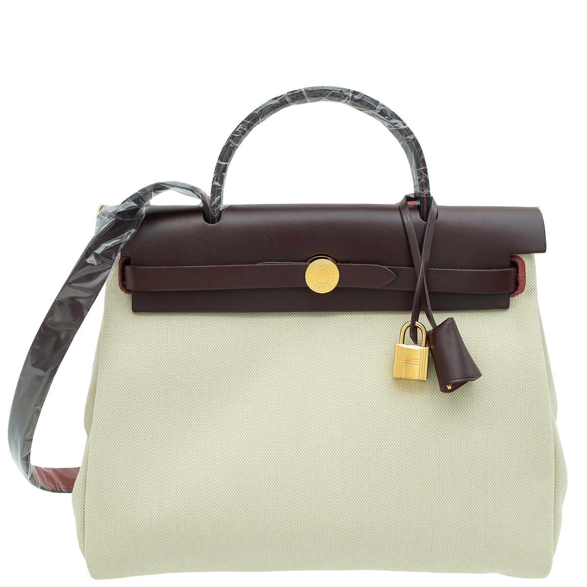 Hermes Bicolor Herbag Zip Retourne PM 31 Military Vache Hunter Bag-Hermes-THE CLOSET