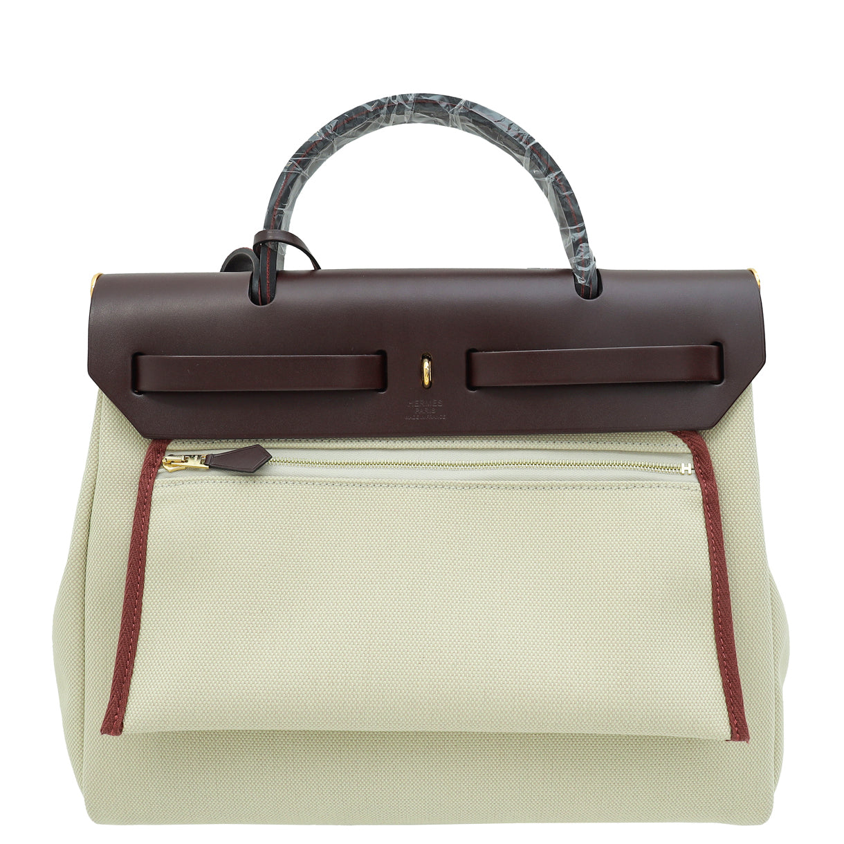 Hermes Bicolor Herbag Zip Retourne PM 31 Military Vache Hunter Bag-Hermes-THE CLOSET