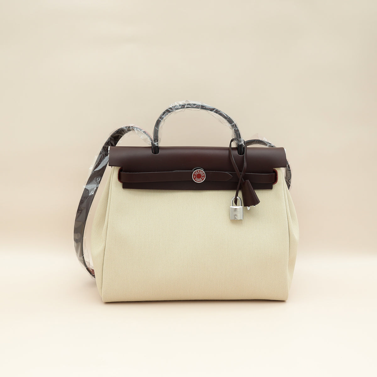 Hermes Bicolor Herbag Zip 31 Retourne Military Toile Vache Hunter Bag