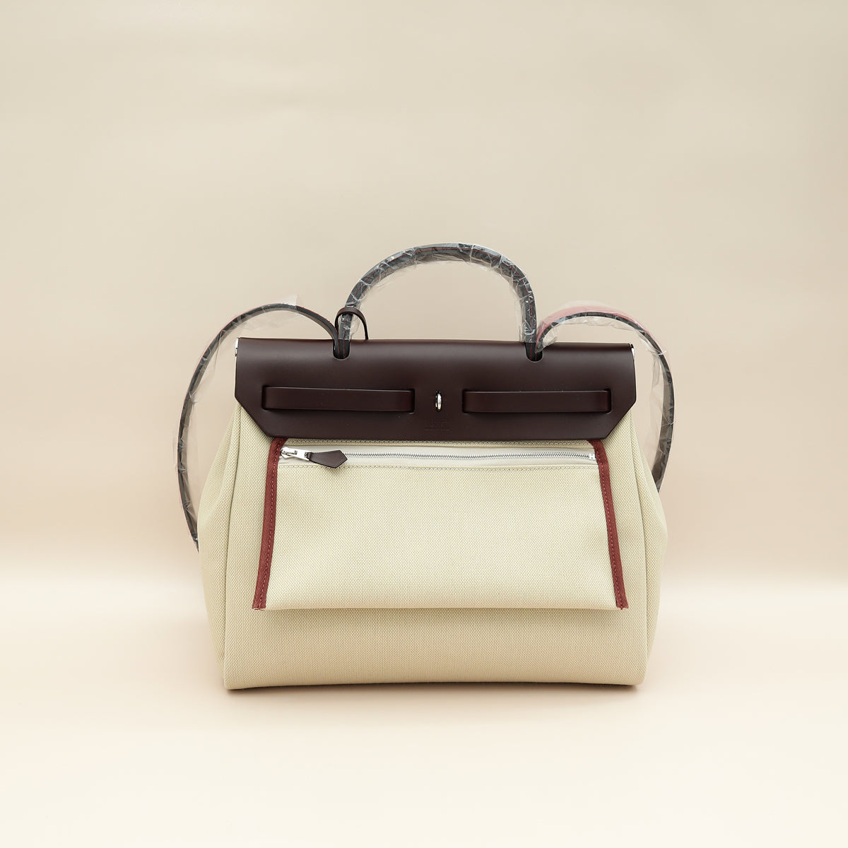 Hermes Bicolor Herbag Zip 31 Retourne Military Toile Vache Hunter Bag