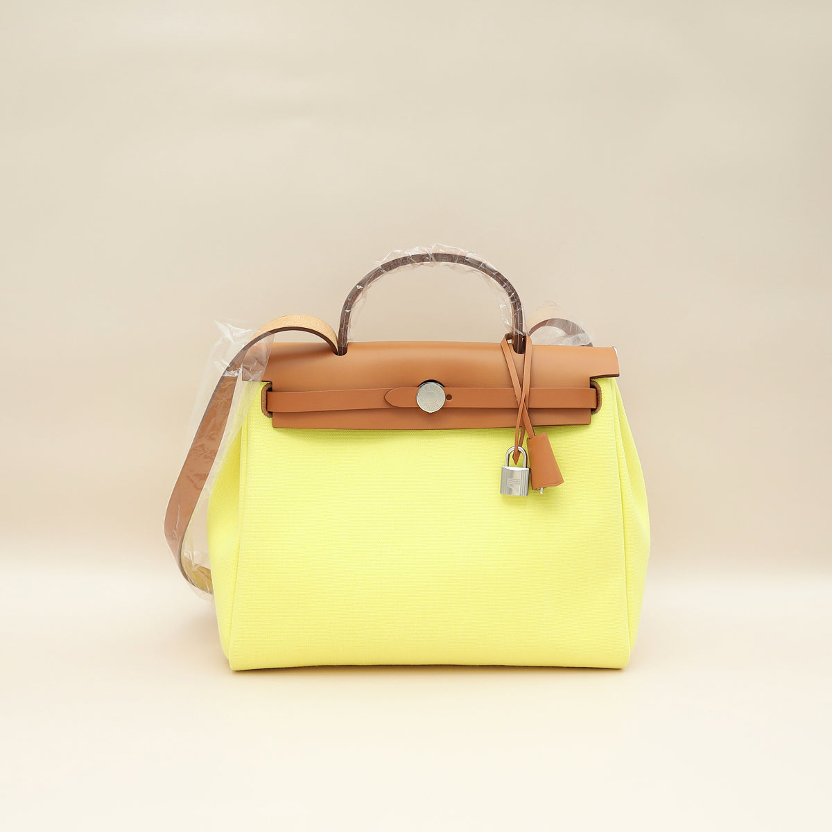 Hermes Bicolor Herbag Zip 31 Retourne Vache Hunter Toile Bag-Hermes-THE CLOSET