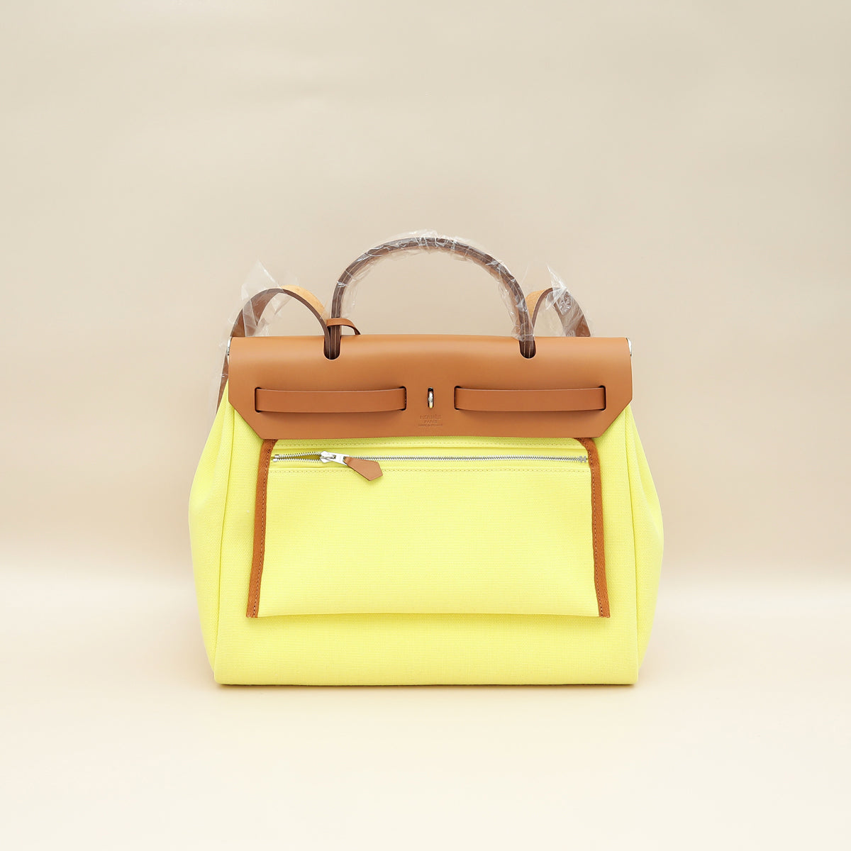 Hermes Bicolor Herbag Zip 31 Retourne Vache Hunter Toile Bag-Hermes-THE CLOSET