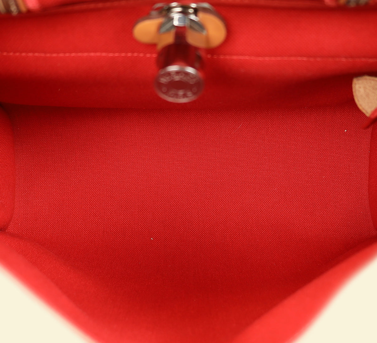 Hermes Bicolor Herbag Zip 31 PM Military Toile Vache Hunter Bag-Hermes-THE CLOSET