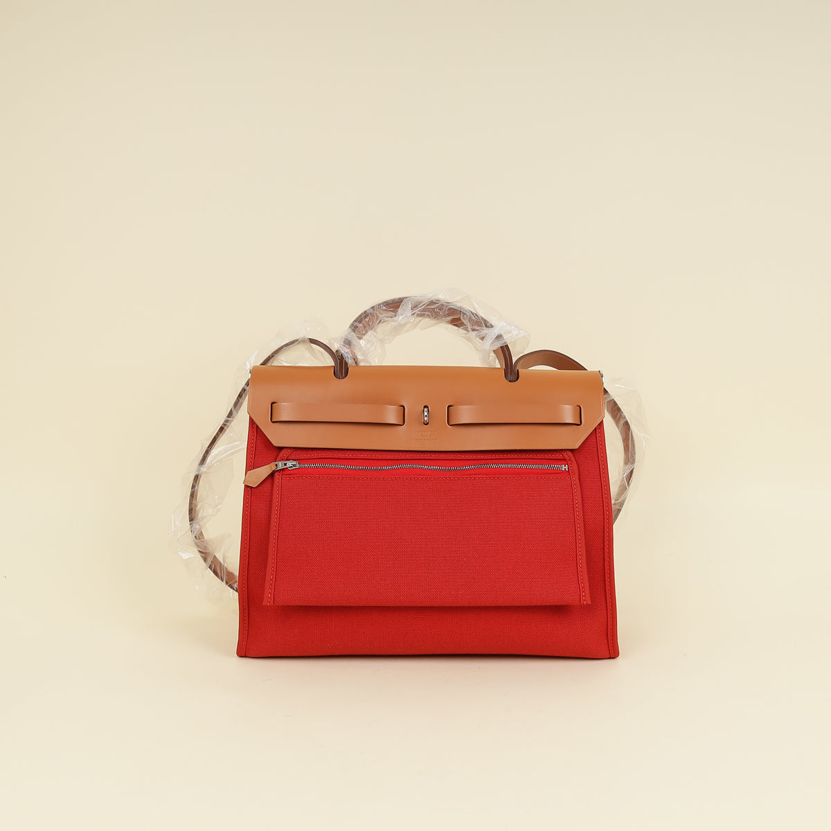 Hermes Bicolor Herbag Zip 31 PM Military Toile Vache Hunter Bag-Hermes-THE CLOSET