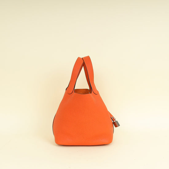 Hermes Orange Picotin Lock 18 Bag