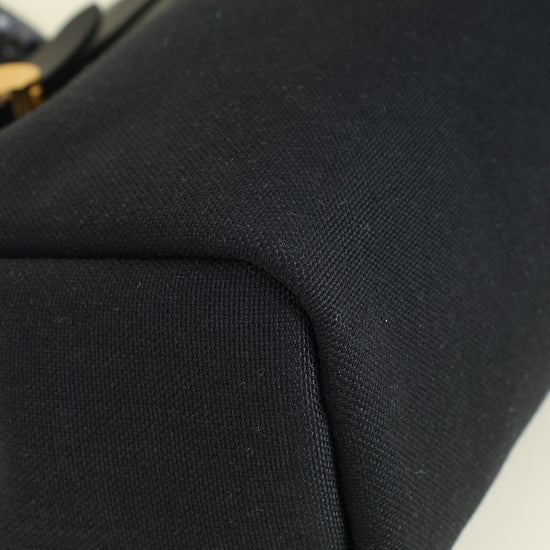 Hermes Noir Herbag Zip 31 Retourne Toile Militaire Vache Hunter PM Bag