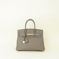 Hermes Etoupe Retourne Birkin 30 Bag
